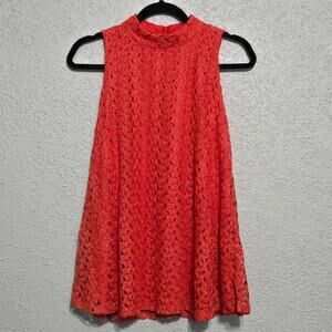 No Boundaries NWT Womens Sheer Lace Mock Neck Tank Size S Regency Romantic Soft